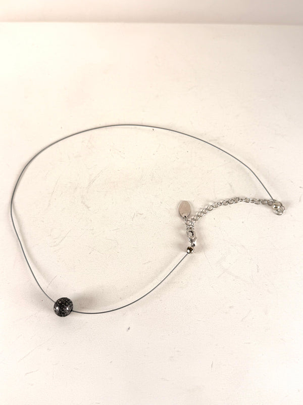 PAVE DIAMOND BALL NECKLACE 16-20" (MW 389)