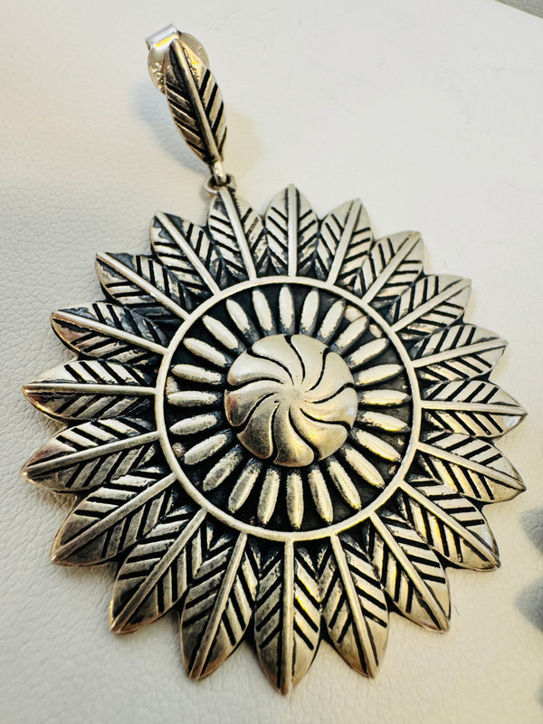 ALL STERLING SILVER SUNFLOWER POST BACK EARRINGS (JR 15)