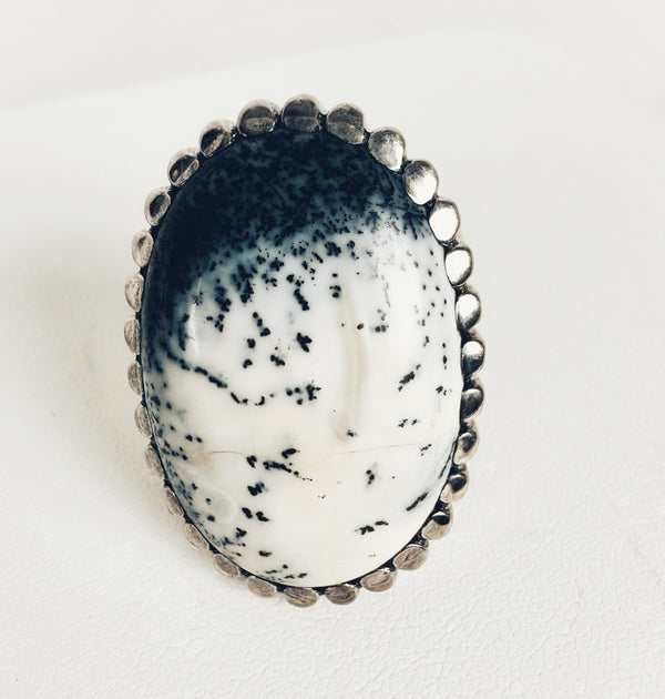 DENDRITIC AGATE RING SIZE 9 (MW124)