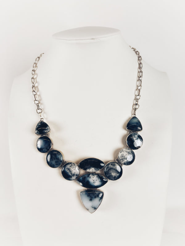 DENDRITIC AGATE MEGA NECKLACE 16-18" (MW 168)