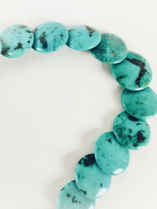 KINGMAN TURQUOISE PEARLS BRACELET BY HESPERA 7-9" (MW134)