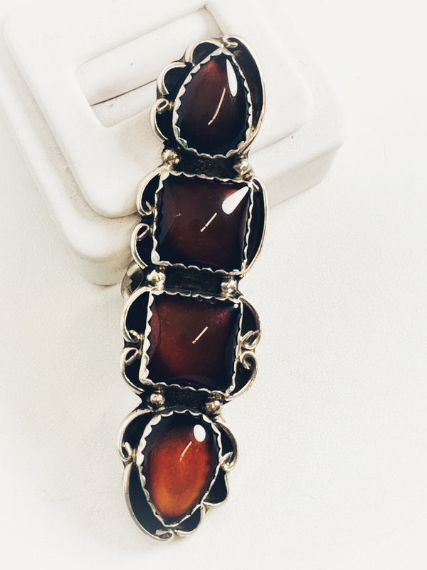 HERBERT TSOSIE NATIVE MADE MONTANA AGATE RING SIZE 7 (MW128)