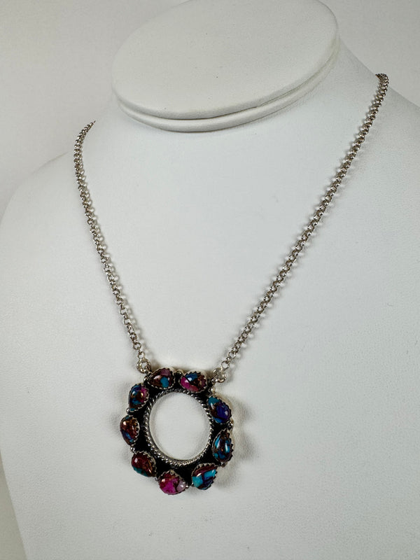 PURPLE DAHLIA NECKLACE 18-20" (LF 9)