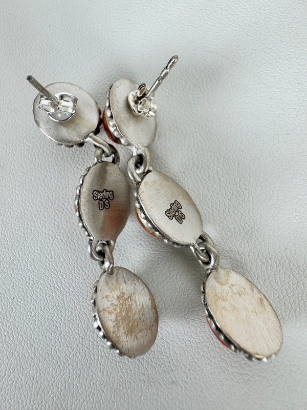 TRIPLE ORANGE MOHAVE DANGLE EARRINGS (LN 7)