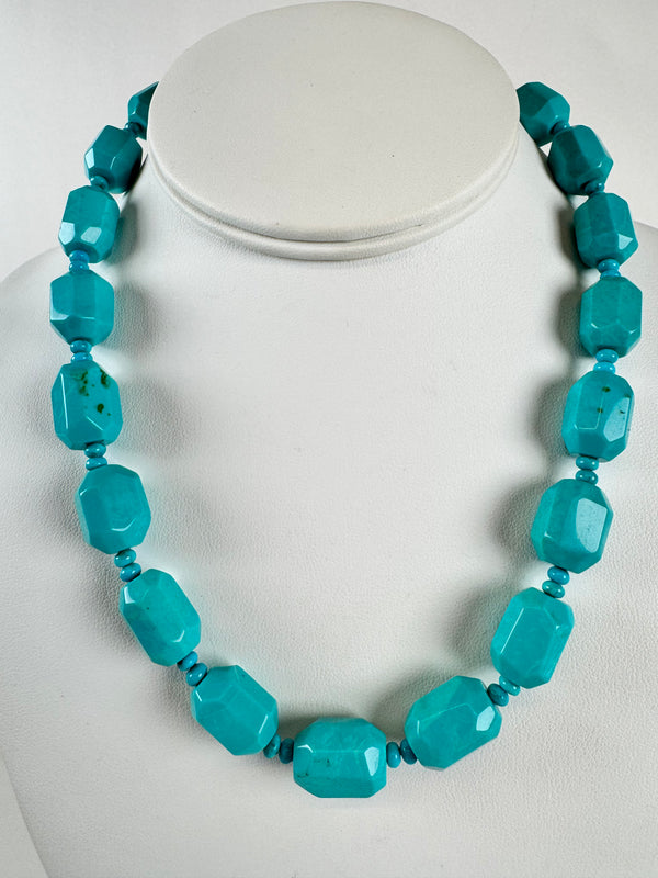 AZ KINGMAN NUGGET NECKLACE 18" (TO 7)