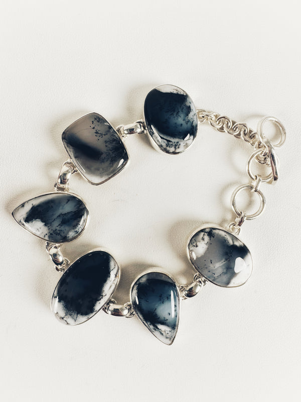DENDRITIC AGATE TOGGLE BRACELET 6-8"(MW142)