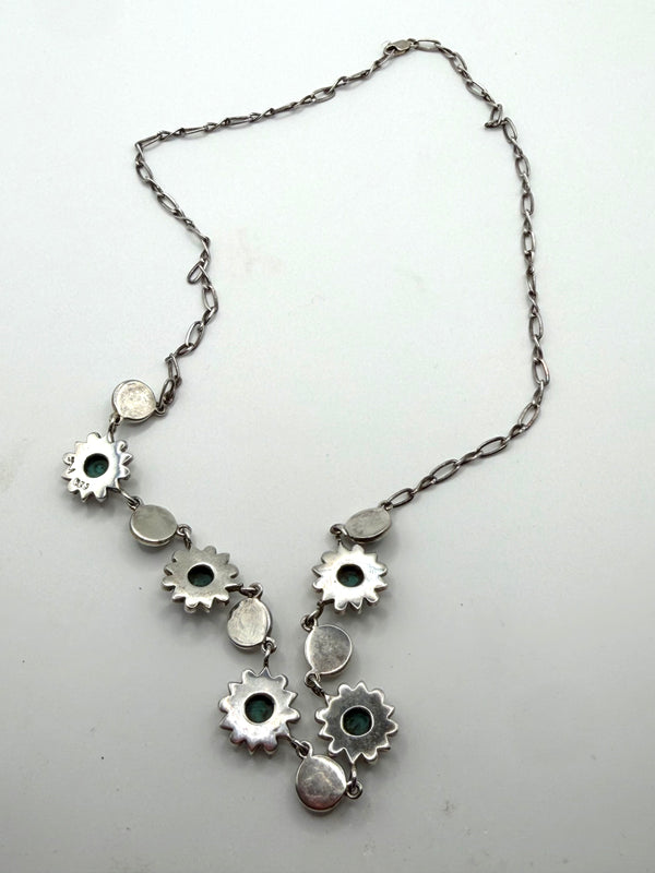 TAXCO STERLING SILVER VINTAGE NECKLACE (20") & EARRINGS SET (LL 19)