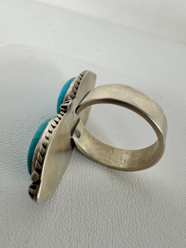 2 STONE KINGMAN ADJUSTABLE RING (DC 8)