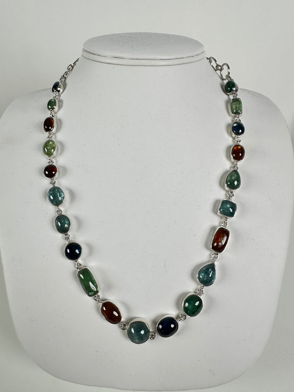 MULTI-CUT MULTICOLOR KYANITE ADJUSTABLE TOGGLE NECKLACE (23") (MW35)