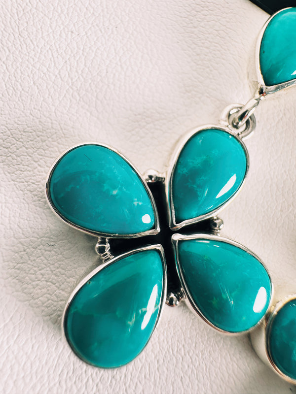 KINGMAN TURQUOISE LONG EARRINGS 3"