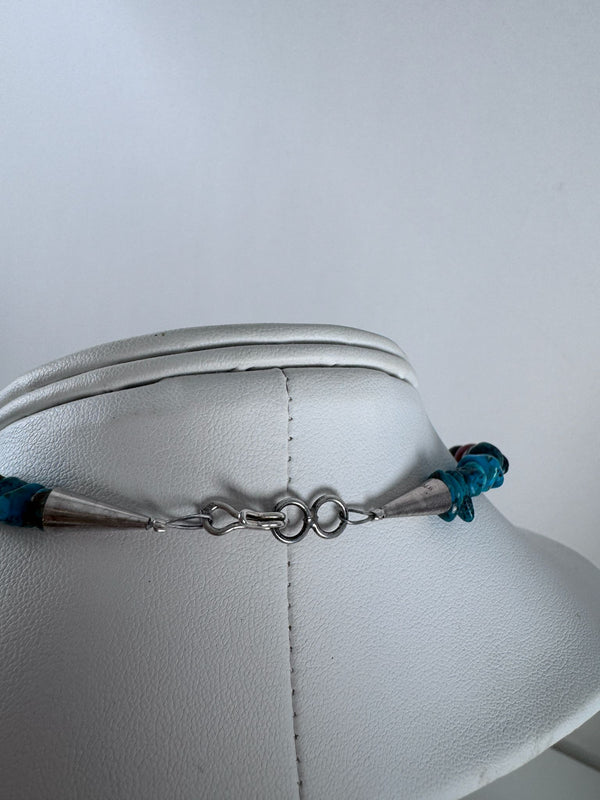 MULTISTONES TURQUOISE BEADED NECKLACE 18" (MW 275)