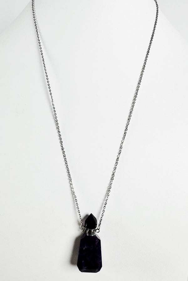 (MARKDOWN ALERT‼️) BRAZILIAN AMETHYST AMULET NECKLACE ADJUSTABLE (31") (MW71)