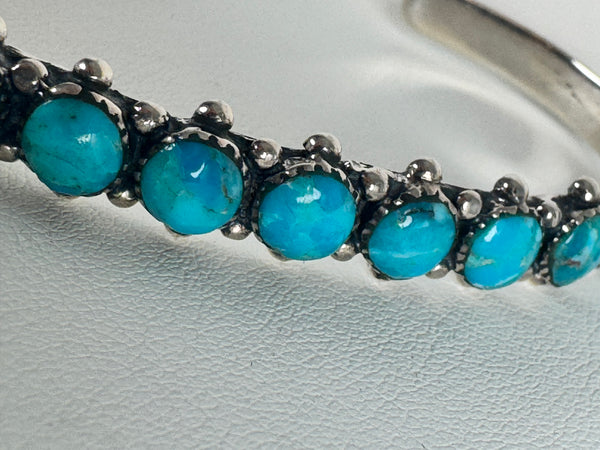 NATIVE HANDMADE CARA ROSIA KINGMAN TURQUOISE STACKER CUFF (CO 40)
