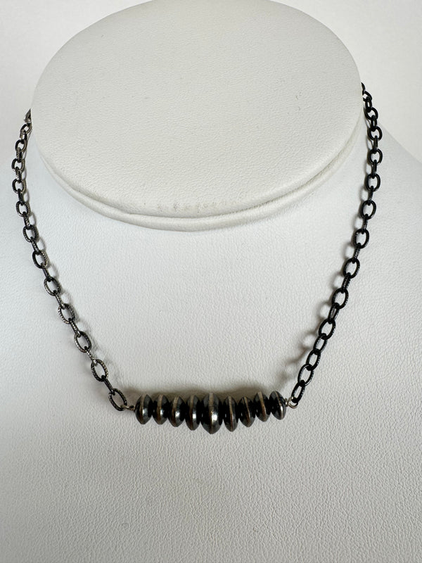 GRADUATED SAUCER PEARLS ADJUSTABLE NECKLACE (MAX 18") (LN 12)