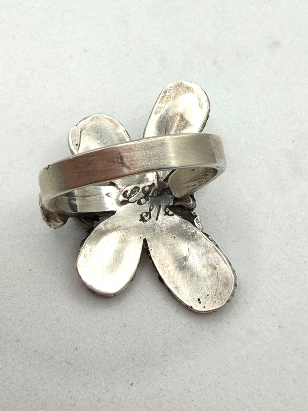 CHARLES JOHNSON NATIVE HANDMADE SS ADJUSTABLE BUTTERFLY RINGS (LA 24)