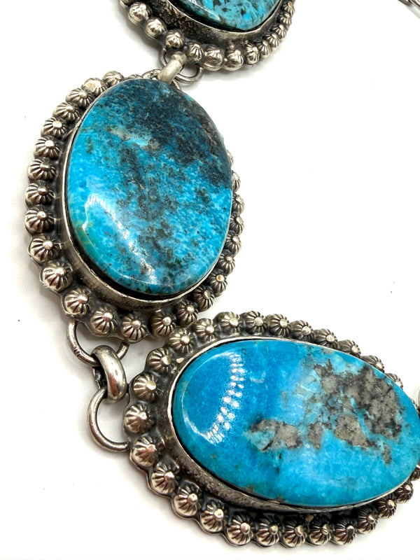 (RARE PIECE 🚨) BLUE DIAMOND TURQUOISE 5 STONE 18" DROP NECKLACE  (LL 36)