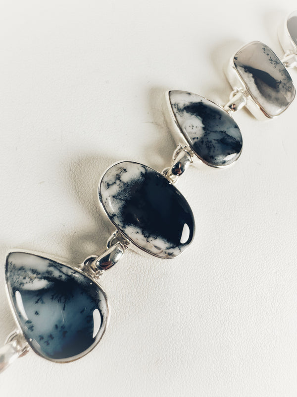 DENDRITIC AGATE TOGGLE BRACELET 6-8"(MW142)