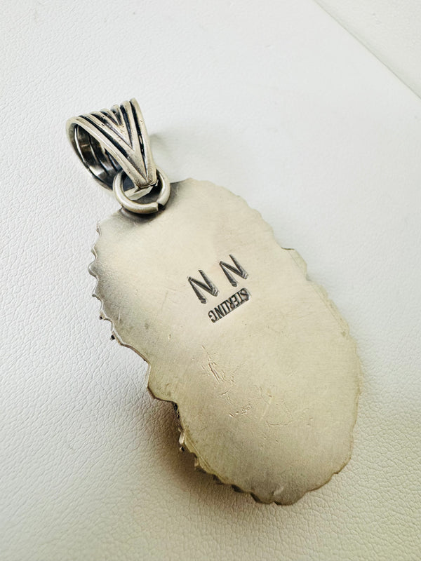 NATIVE HANDMADE PINK DAHLIA PENDANT BY NED NEZ (LB 11)