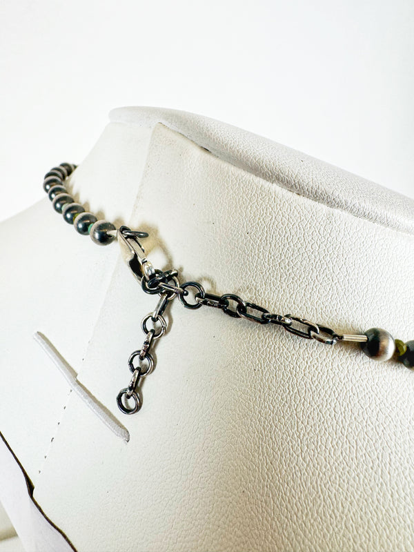 NAVAJO PEARLS BEADED CROSS NECKLACE 18-20"