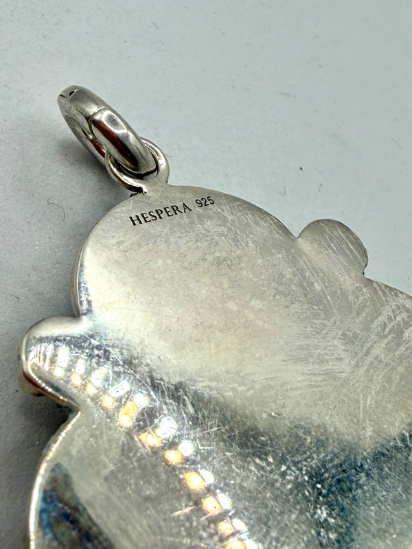 MORENCI TURQUOISE STERLING SILVER PENDANT BY HESPERA (JR 85)