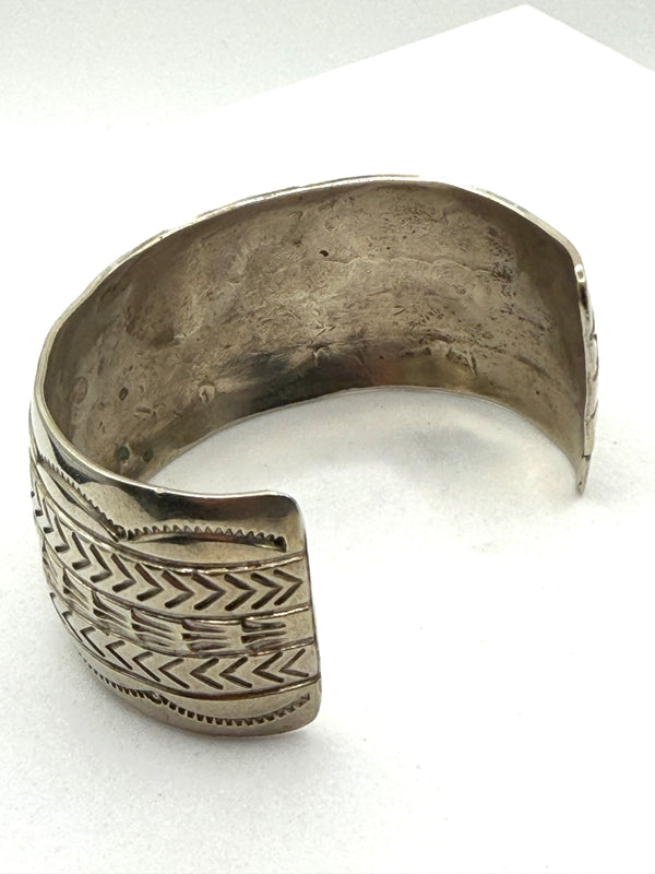 ALL STERLING SILVER ADJUSTABLE STATEMENT CUFF  (LL 35)