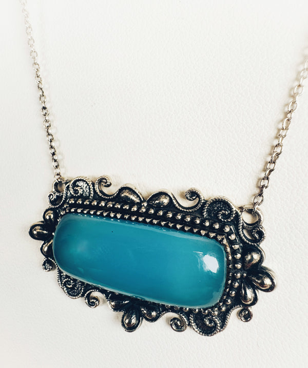 BLUE KYANITE BAR NECKLACE 16-22" (RB 73)