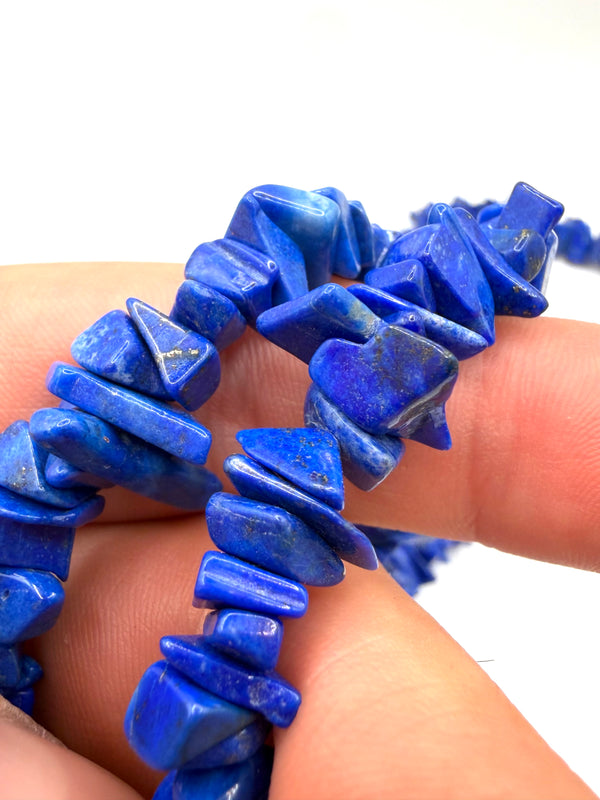 GRADE A LAPIS LAZULI BEADED NECKLACE 30" (LL 35)