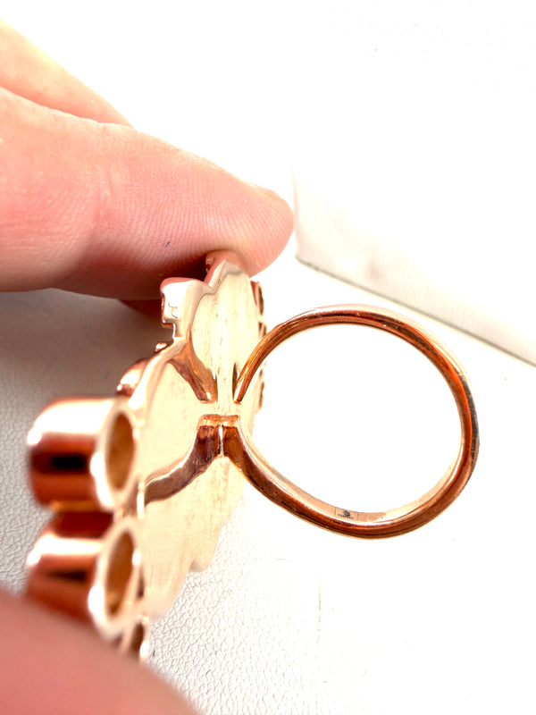 ROSE GOLD SUGAR SKILL CITRINE ADJUSTABLE RING BY HESPERA (AM 16)