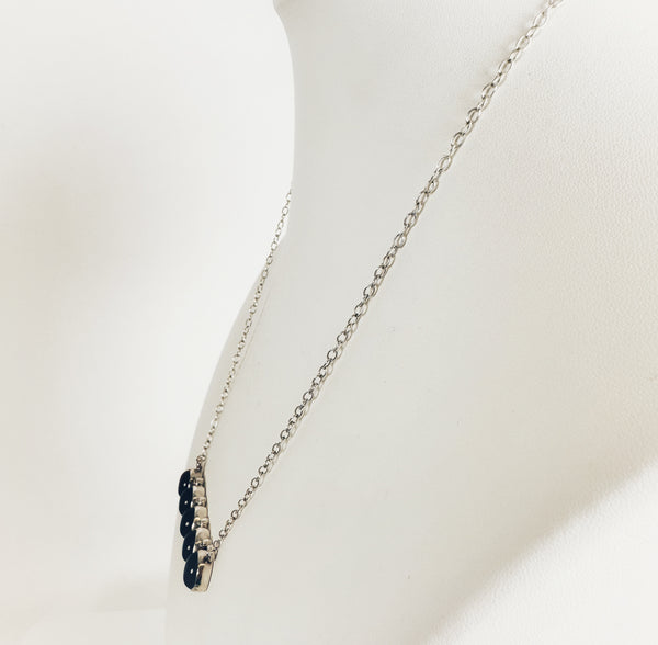 BLACK ONYX BAR NECKLACE 18-20" (RB 74)