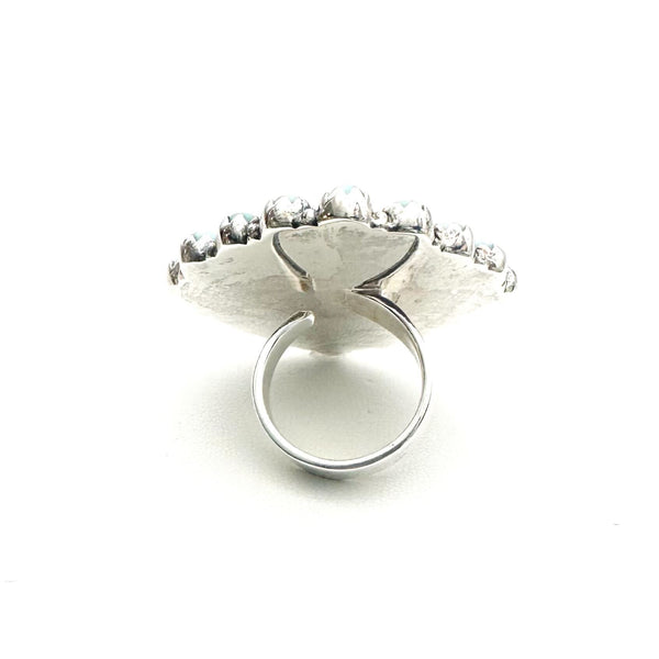 LARIMAR & MORGANITE ADJUSTABLE RING (MW32)