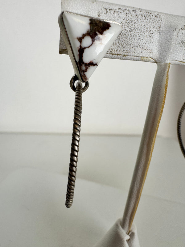 WILD HORSE TURQUOISE HOOP EARRINGS (LN 3)