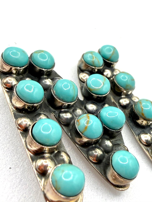 TAXCO SILVER KINGMAN TURQUOISE TURQUOISE MOM "M" PENDANT (MW 450)