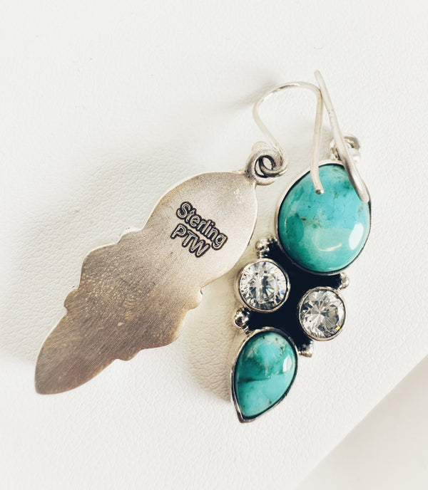KINGMAN TURQUOISE EARRINGS BY PTW STYLE 2