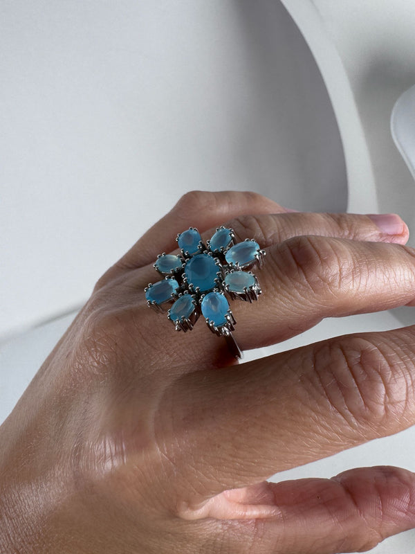 SWISS BLUE TOPAZ ADJUSTABLE RING (MW 278)