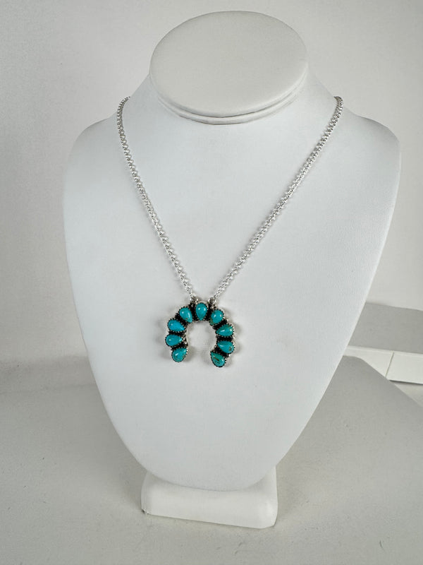 KINGMAN TURQUOISE NAJA NECKLACE 18-20" (CO 70)