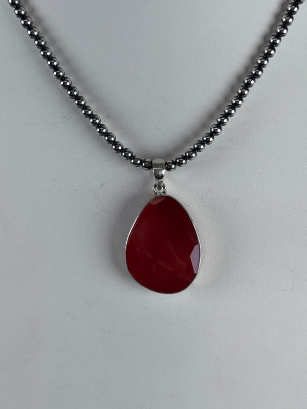 CARNELIAN AGATE DROP PENDANT 2"  (MW 291)