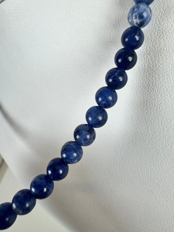 SODALITE & SINGLE PEARL NECKLACE 18" (MM 2)