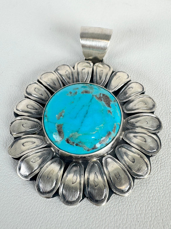 SHEILA TSO KINGMAN FLOWER CONCHO PENDANT (CO 59)