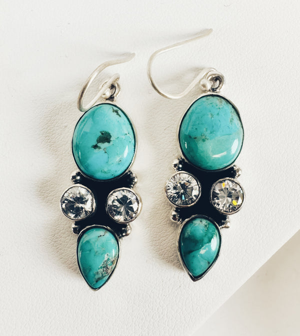 KINGMAN TURQUOISE EARRINGS BY PTW STYLE 2