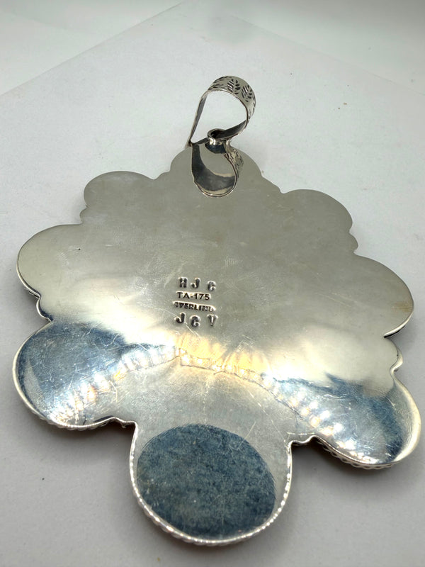 JESUS VEGA MULTITURQUOISE GIANT CLUSTER NATIVE HANDMADE STATEMENT PENDANT 5" (LL 26)