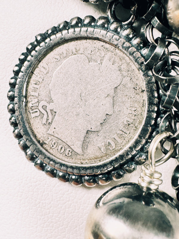 MERCURY DIME NAVAJO PEARLS COIN NECKLACE 26" (MULTI-YEAR COINS) (MW 223)