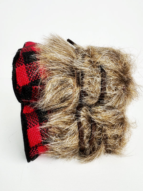 12 - 4" RED & BLACK CHECK SIERRA BOOTS ORNAMENTS