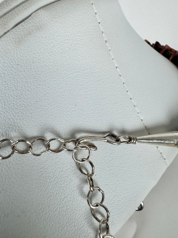 MULTISTRAND PURPLE SPINY OYSTER NECKLACE 25-28"  (LN 21)