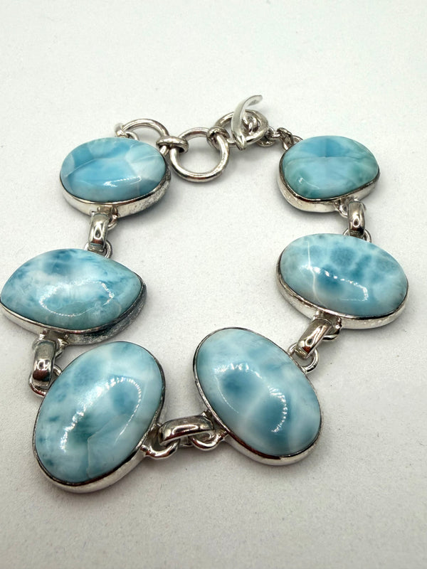 LARIMAR SS TOGGLE BRACELET 7-8" (TC 8)