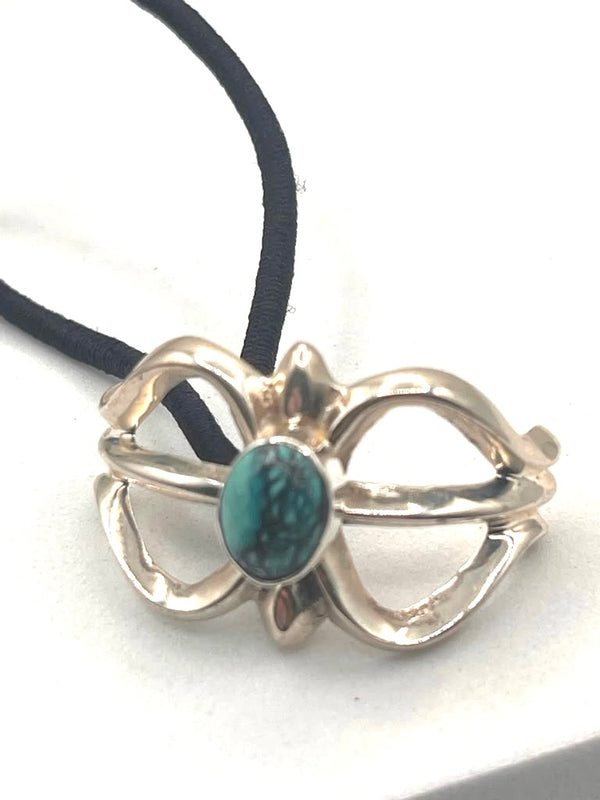 NATIVE HANDMADE PERSIAN TURQUOISE HAIR TIE (LB 26)