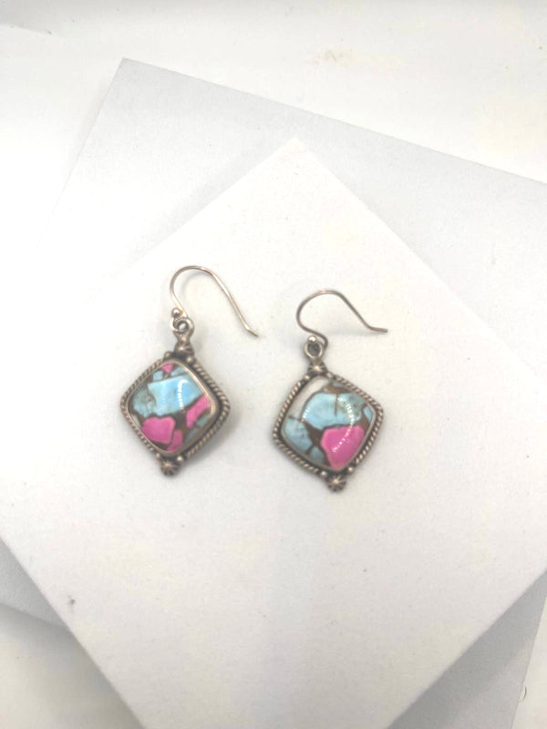 STERLING SILVER COTTON CANDY FISHHOOK EARRINGS (LR 4)