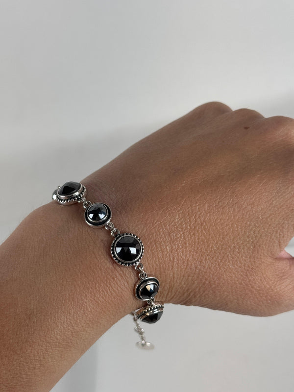 FACETED HEMATITE BRACELET 7-8" (MW 298)