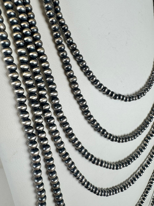 4 MM NAVAJO PEARLS NECKLACE 20-36" (CO 57)
