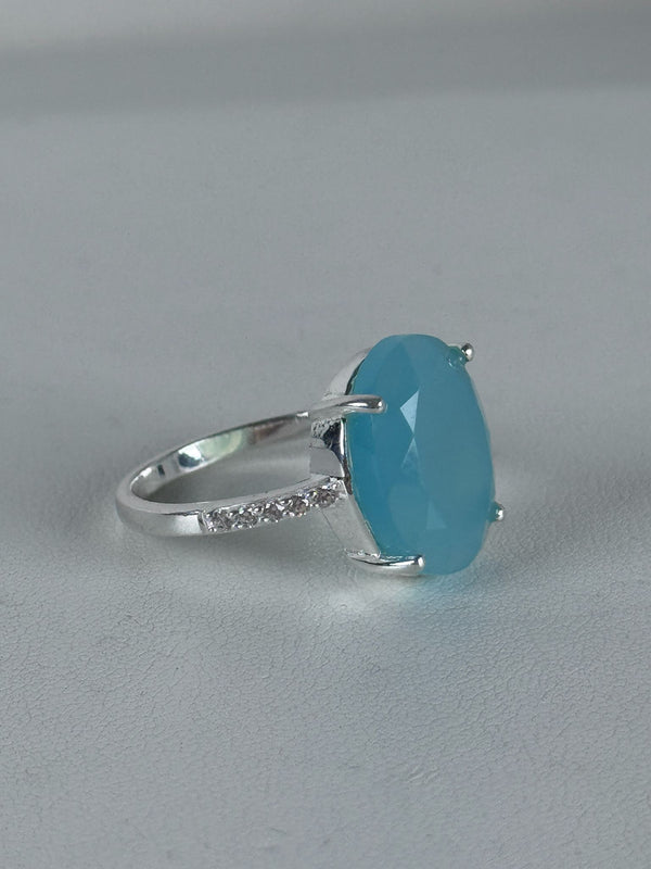 BLUE CHALCEDONY RING SIZE 9 (MW 279)