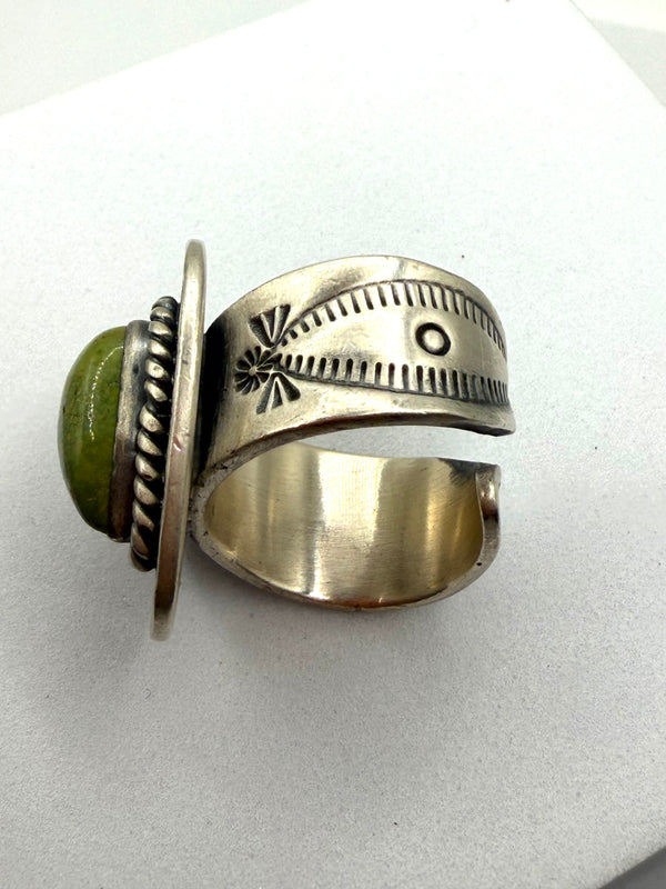 ROYSTON TURQUOISE SS HOT COWBOY HAT ADJUSTABLE RING (TC 3)